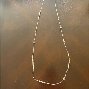 Goldtone Minimalist Necklace with Beaded Design